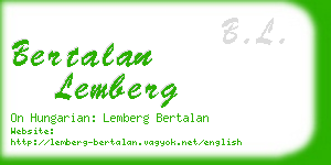 bertalan lemberg business card